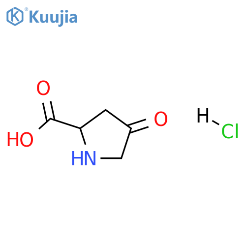 4-Oxopyrrolidine-2-carboxylic acid hydrochloride structure