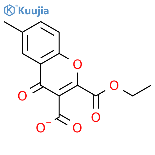 4H-1-Benzopyran-2,3-dicarboxylic acid, 6-methyl-4-oxo-, 2-ethyl ester structure