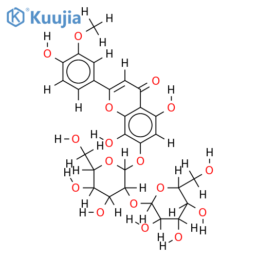 7-O-[beta-D-Allopyranosyl-(1?2)-beta-D-glucopyranoside]-4',5,7,8-Tetrahydroxy-3'-methoxyflavone structure