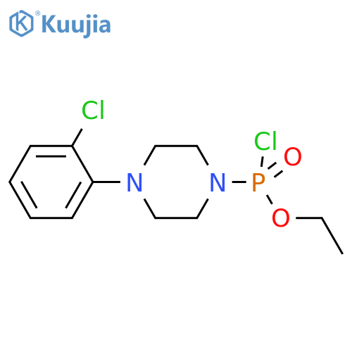 Phosphonochloridic acid, [4-(2-chlorophenyl)-1-piperazinyl]-, ethyl ester structure