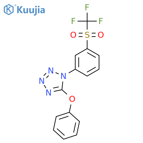 1H-Tetrazole, 5-phenoxy-1-[3-[(trifluoromethyl)sulfonyl]phenyl]- structure