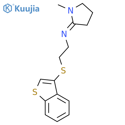 Ethanamine, 2-(benzo[b]thien-3-ylthio)-N-(1-methyl-2-pyrrolidinylidene)- structure