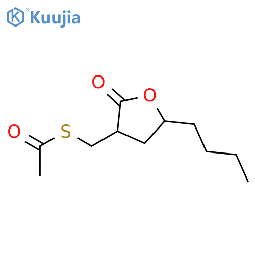 Ethanethioic acid, S-[(5-butyltetrahydro-2-oxo-3-furanyl)methyl] ester structure