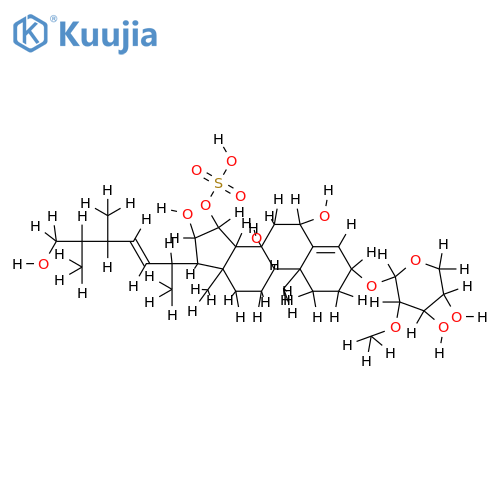 (3beta,6beta,8beta,15alpha,16beta,22E,24R,25S)-3-O-[2-O-Methyl-beta-D-xylopynoside],15-sulsate,Ergosta-4,22-diene-3,6,8,15,16,26-hexol structure