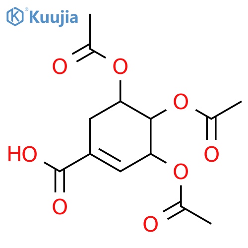 1-Cyclohexene-1-carboxylic acid, 3,4,5-tris(acetyloxy)- structure