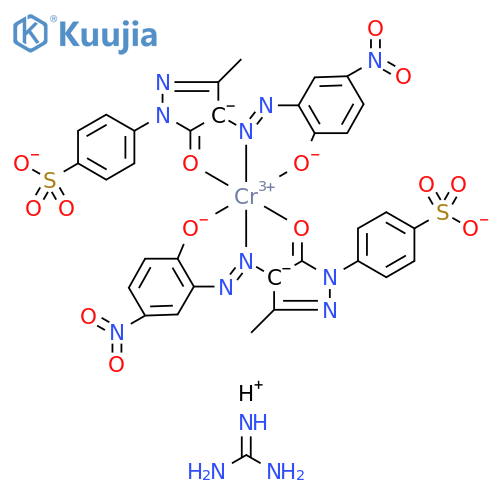 Chromate(3-), bis[4-[4,5-dihydro-4-[(2-hydroxy-5-nitrophenyl)azo]-3-methyl-5-oxo-1H-pyrazol-1-yl]benzenesulfonato(3-)]-, trihydrogen, compds. with N,N'-bis(Ph and tolyl and xylyl)guanidine structure