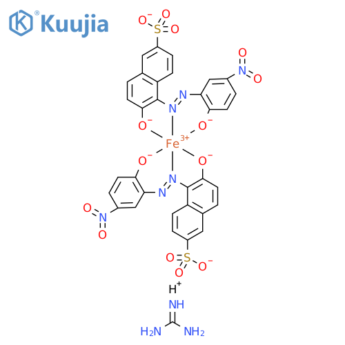 Ferrate(3-), bis[6-hydroxy-5-[(2-hydroxy-5-nitrophenyl)azo]-2-naphthalenesulfonato(3-)]-, trihydrogen, compds. with N,N'-bis(Ph and tolyl and xylyl)guanidine structure