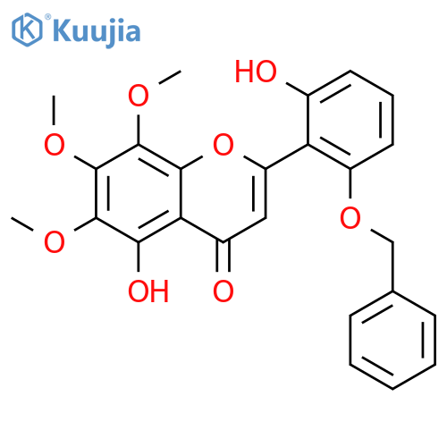 4H-1-BENZOPYRAN-4-ONE, 5-HYDROXY-2-[2-HYDROXY-6-(PHENYLMETHOXY)PHENYL]-6,7,8-TRIMETHOXY- structure