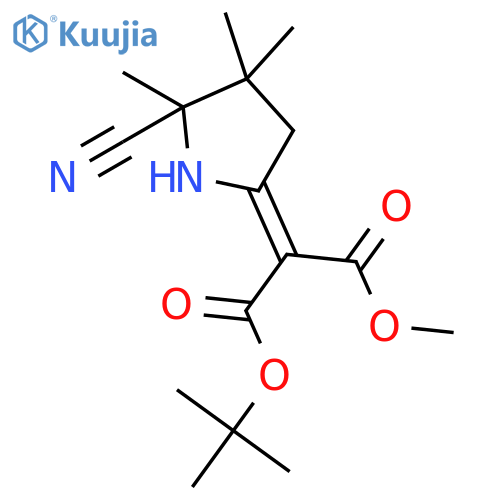 PROPANEDIOIC ACID, (5-CYANO-4,4,5-TRIMETHYL-2-PYRROLIDINYLIDENE)-, 1,1-DIMETHYLETHYL METHYL ESTER, (E)- structure