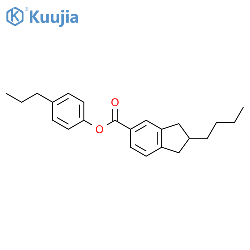 1H-Indene-5-carboxylic acid, 2-butyl-2,3-dihydro-, 4-propylphenyl ester structure