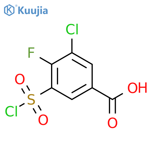 3-CHLORO-5-(CHLOROSULFONYL)-4-FLUOROBENZOIC ACID structure