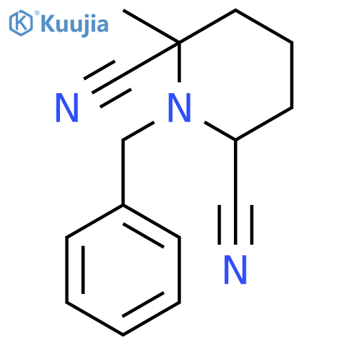 1-benzyl-2-methylpiperidine-2,6-dicarbonitrile structure
