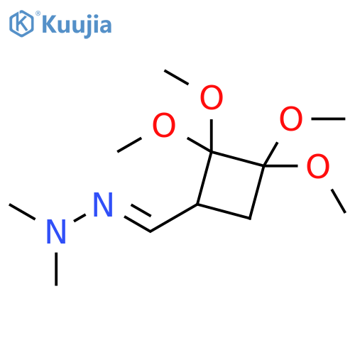 Cyclobutanecarboxaldehyde, 2,2,3,3-tetramethoxy-, dimethylhydrazone structure