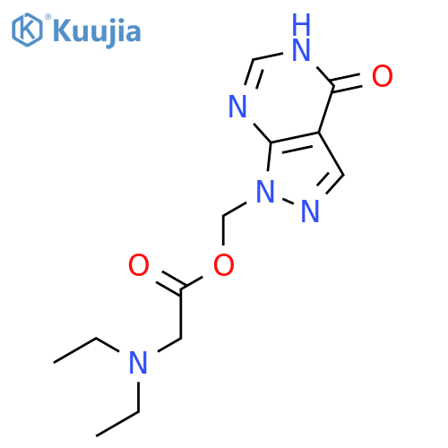 N,N-Diethylglycine (4,5-dihydro-4-oxo-1H-pyrazolo[3,4-d]pyrimidine-1-yl)methyl ester structure