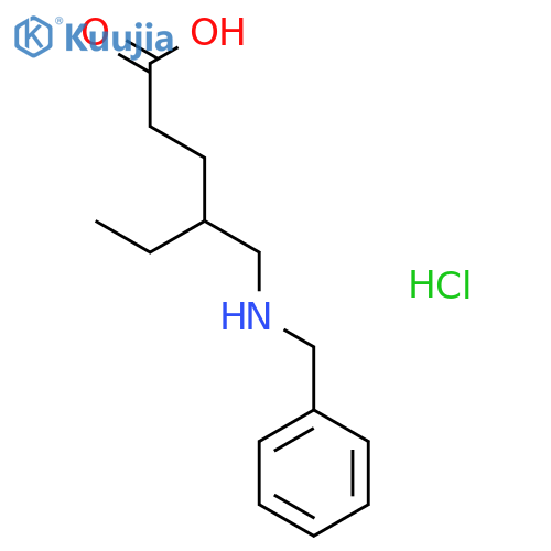 Hexanoic acid, 4-[[(phenylmethyl)amino]methyl]-, hydrochloride structure