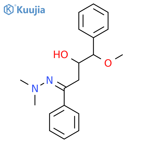 1-Butanone, 3-hydroxy-4-methoxy-1,4-diphenyl-, dimethylhydrazone structure
