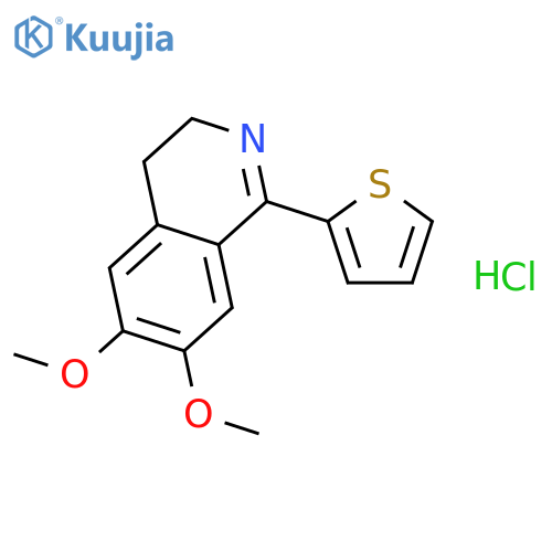 Isoquinoline, 3,4-dihydro-6,7-dimethoxy-1-(2-thienyl)-, hydrochloride structure