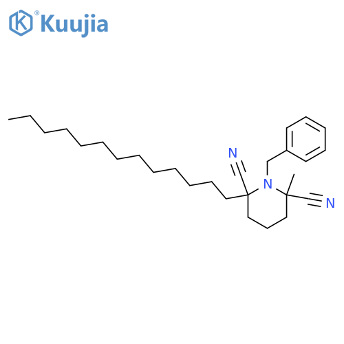 1-benzyl-2-methyl-6-tridecylpiperidine-2,6-dicarbonitrile structure