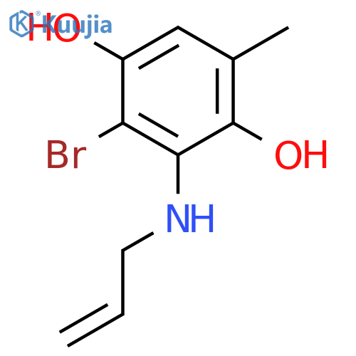 2-bromo-5-methyl-3-(prop-2-en-1-yl)aminobenzene-1,4-diol structure