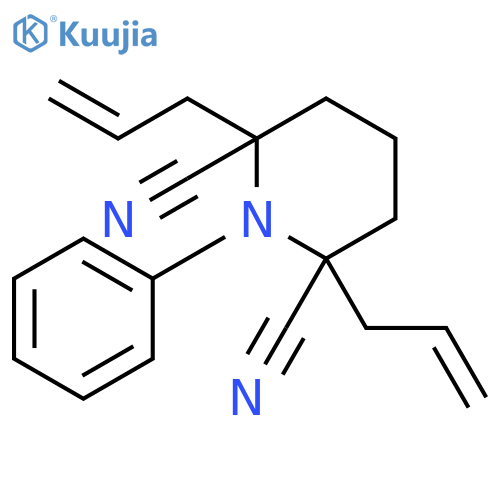 2,6-Piperidinedicarbonitrile, 1-phenyl-2,6-bis(2-propenyl)- structure