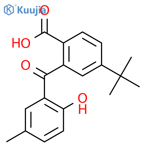 Benzoic acid, 4-(1,1-dimethylethyl)-2-(2-hydroxy-5-methylbenzoyl)- structure