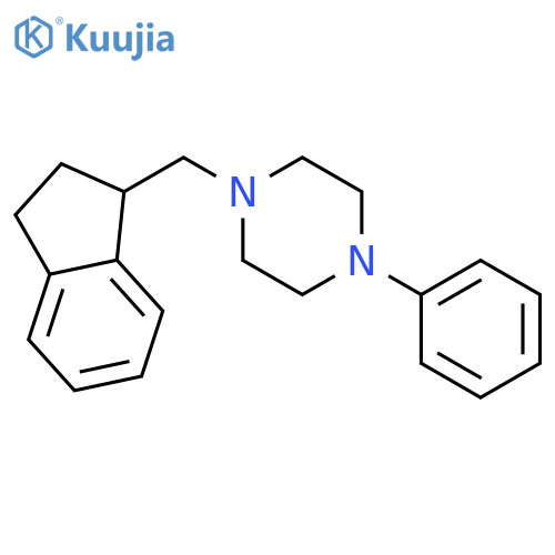 1-(2,3-dihydro-1H-inden-1-ylmethyl)-4-phenylpiperazine structure