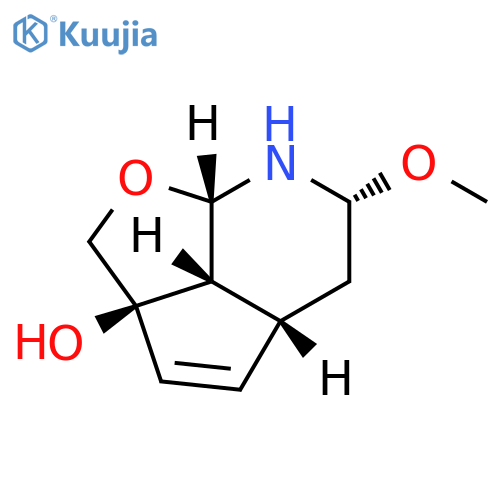 1-Oxa-7-azacyclopent[cd]inden-2a(2H)-ol, 4a,5,6,7,7a,7b-hexahydro-6-methoxy-, (2aR,4aR,6R,7aS,7bR)-rel- structure