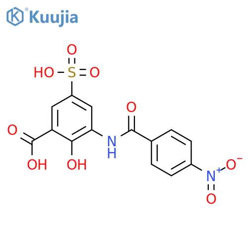 Benzoic acid, 2-hydroxy-3-[(4-nitrobenzoyl)amino]-5-sulfo- structure