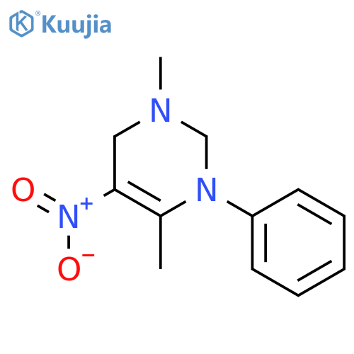 Pyrimidine, 1,2,3,4-tetrahydro-3,6-dimethyl-5-nitro-1-phenyl- structure
