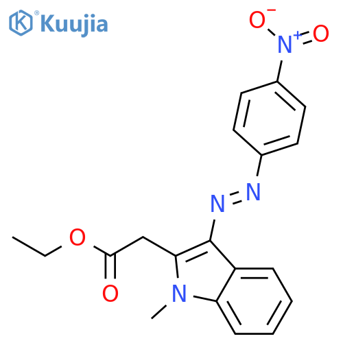 1H-Indole-2-acetic acid, 1-methyl-3-[(4-nitrophenyl)azo]-, ethyl ester structure