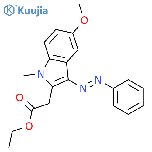 1H-Indole-2-acetic acid, 5-methoxy-1-methyl-3-(phenylazo)-, ethyl ester structure