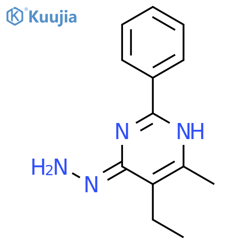 4(1H)-Pyrimidinone, 5-ethyl-6-methyl-2-phenyl-, hydrazone structure