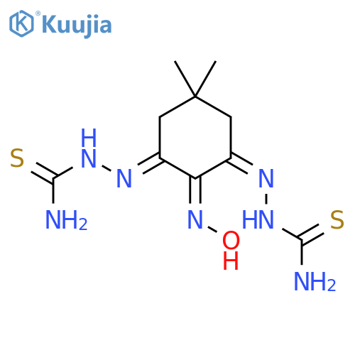 2,2'-[2-(Hydroxyimino)-5,5-dimethyl-1,3-cyclohexanediylidene]bis[1-hydrazinecarbothioamide] structure