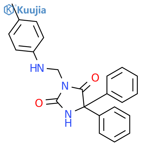 2,4-Imidazolidinedione,3-[[(4-methylphenyl)amino]methyl]-5,5-diphenyl- structure