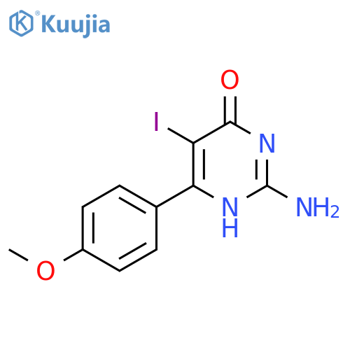 4(1H)-Pyrimidinone, 2-amino-5-iodo-6-(4-methoxyphenyl)- structure