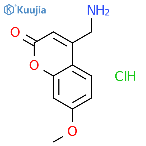 2H-1-Benzopyran-2-one, 4-(aminomethyl)-7-methoxy-, hydrochloride structure