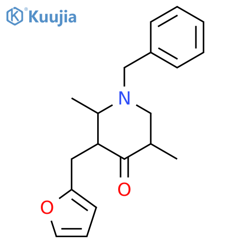 4-Piperidinone, 3-(2-furanylmethyl)-2,5-dimethyl-1-(phenylmethyl)- structure