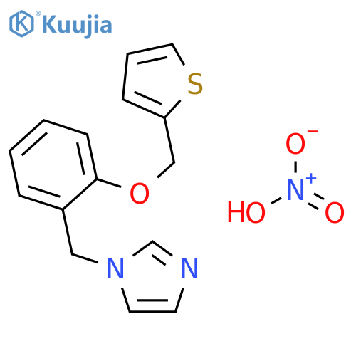 1H-Imidazole, 1-[[2-(2-thienylmethoxy)phenyl]methyl]-, mononitrate structure