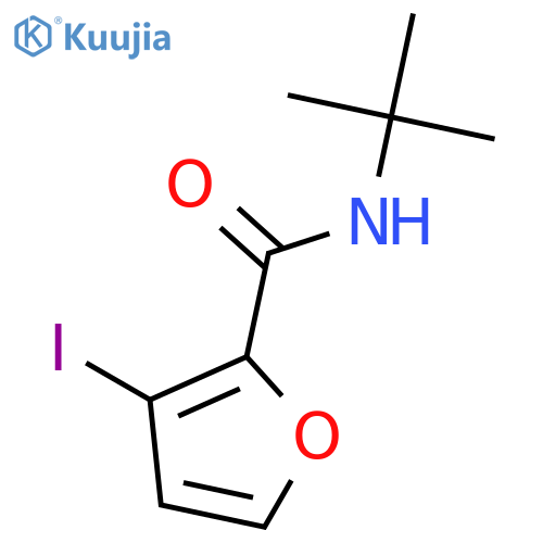 2-Furancarboxamide, N-(1,1-dimethylethyl)-3-iodo- structure