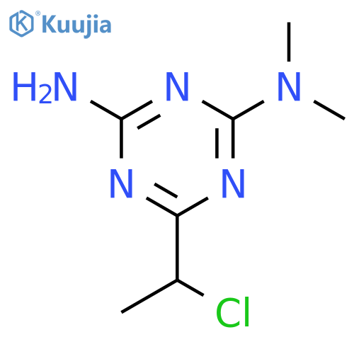 6-(1-chloroethyl)-4-imino-N,N-dimethyl-4,5-dihydro-1,3,5-triazin-2-amine structure