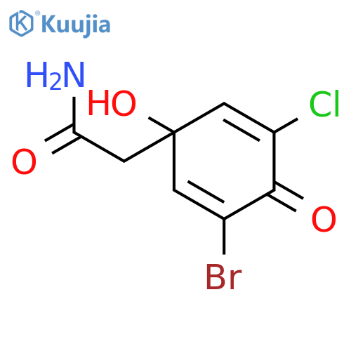 2,5-Cyclohexadiene-1-acetamide, 3-bromo-5-chloro-1-hydroxy-4-oxo- structure