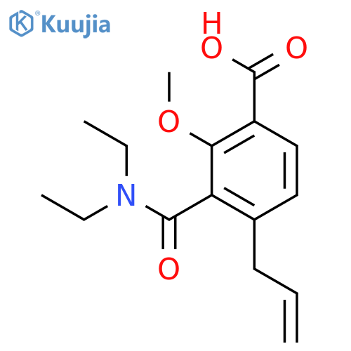 Benzoic acid, 3-[(diethylamino)carbonyl]-2-methoxy-4-(2-propenyl)- structure