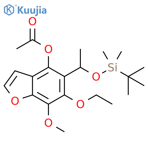 4-Benzofuranol, 5-[1-[[(1,1-dimethylethyl)dimethylsilyl]oxy]ethyl]-6-ethoxy-7-methoxy-, 4-acetate structure
