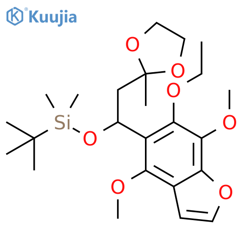 Benzofuran, 5-[1-[[(1,1-dimethylethyl)dimethylsilyl]oxy]-2-(2-methyl-1,3-dioxolan-2-yl)ethyl]-6-ethoxy-4,7-dimethoxy- structure