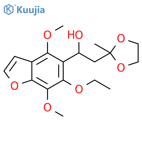 5-Benzofuranmethanol, 6-ethoxy-4,7-dimethoxy-α-[(2-methyl-1,3-dioxolan-2-yl)methyl]- structure