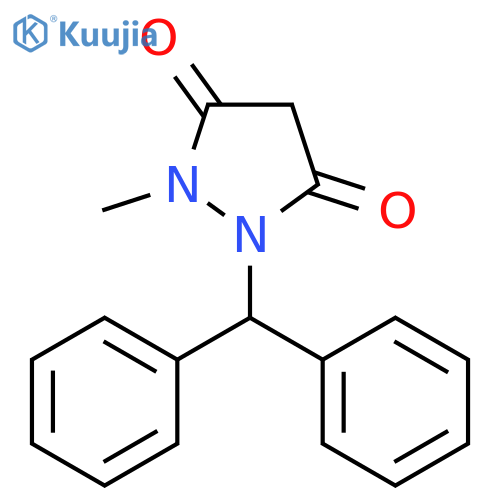 3,5-Pyrazolidinedione, 1-(diphenylmethyl)-2-methyl- structure
