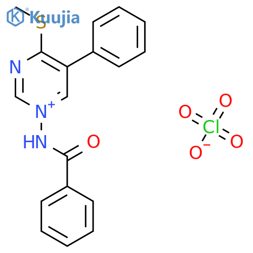 Pyrimidinium, 1-(benzoylamino)-4-(methylthio)-5-phenyl-, perchlorate structure