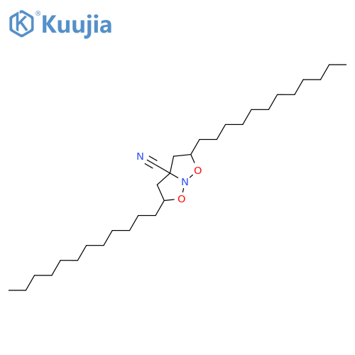 3aH-Isoxazolo[2,3-b]isoxazole-3a-carbonitrile, 2,5-didodecyltetrahydro- structure