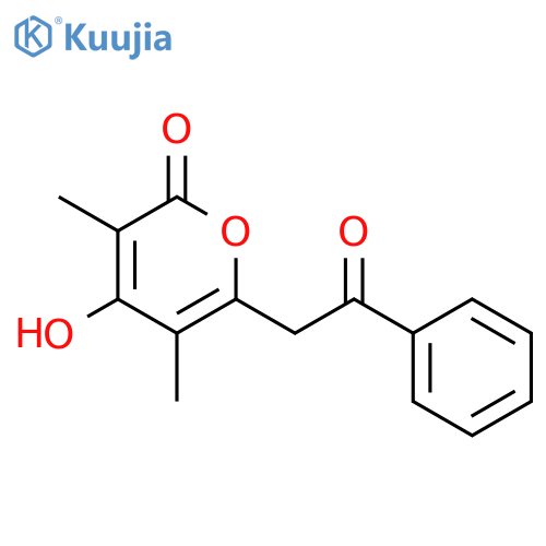 2H-Pyran-2-one, 4-hydroxy-3,5-dimethyl-6-(2-oxo-2-phenylethyl)- structure