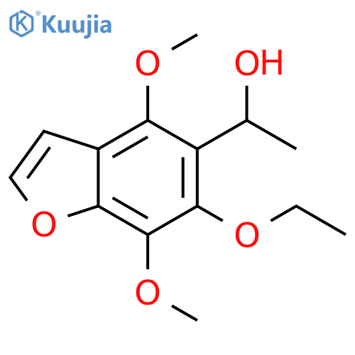 5-Benzofuranmethanol, 6-ethoxy-4,7-dimethoxy-α-methyl- structure